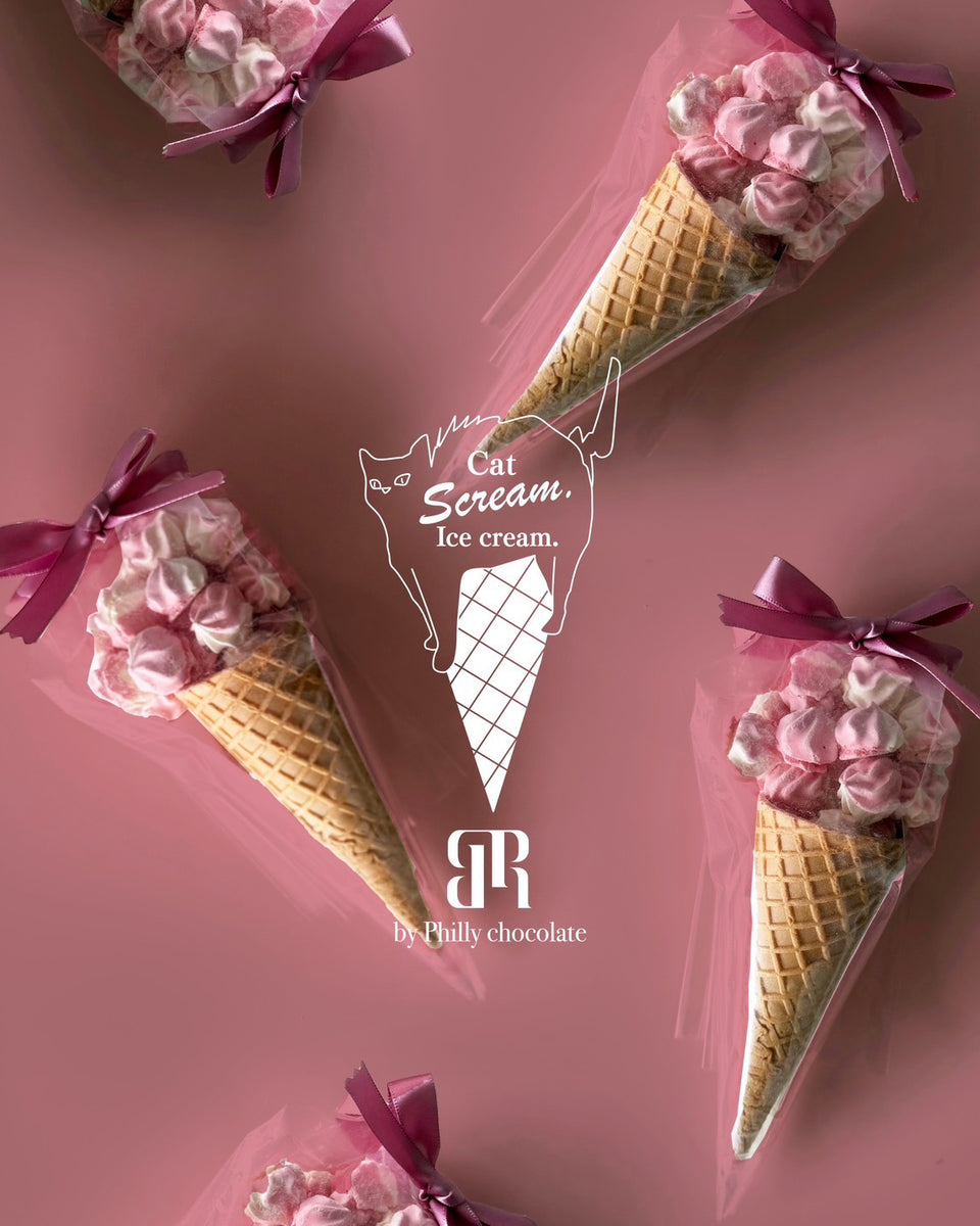 Cat scream. Ice cream.（meringue cookie） – Philly chocolate