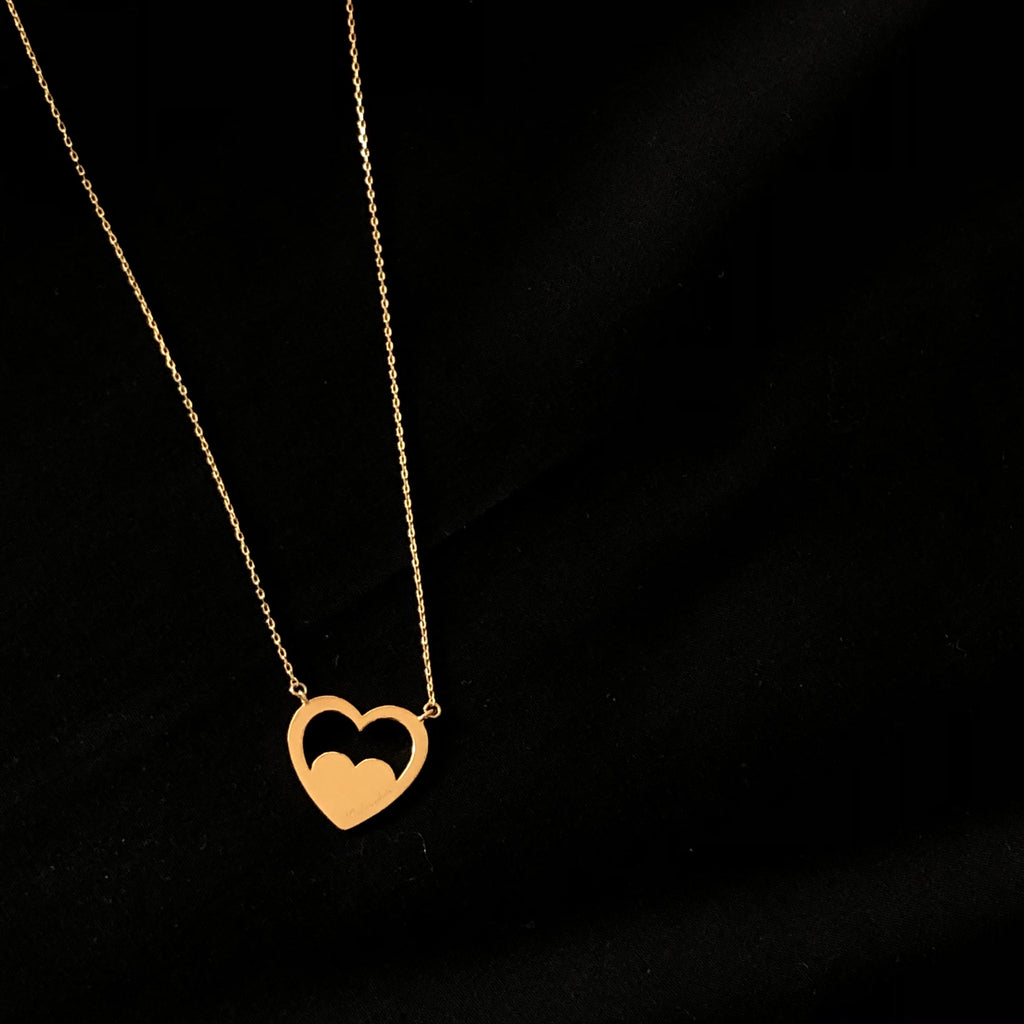 Heart plate necklace