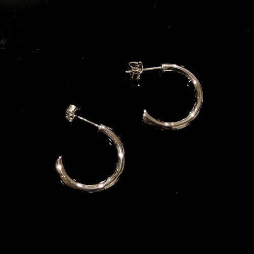W Heart hoop pierce (Silver)
