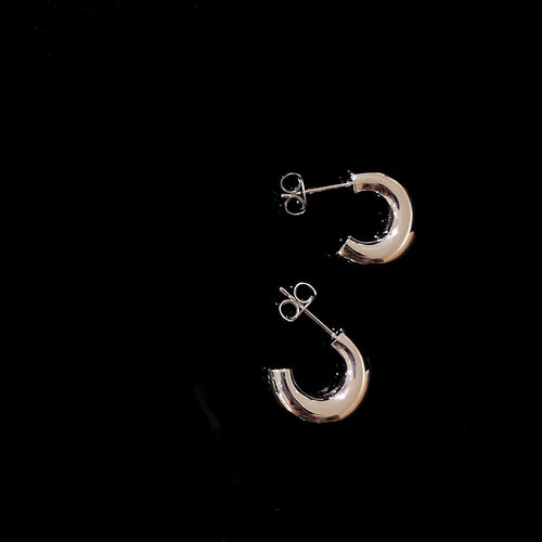 W Heart hoop pierce mini (Silver)