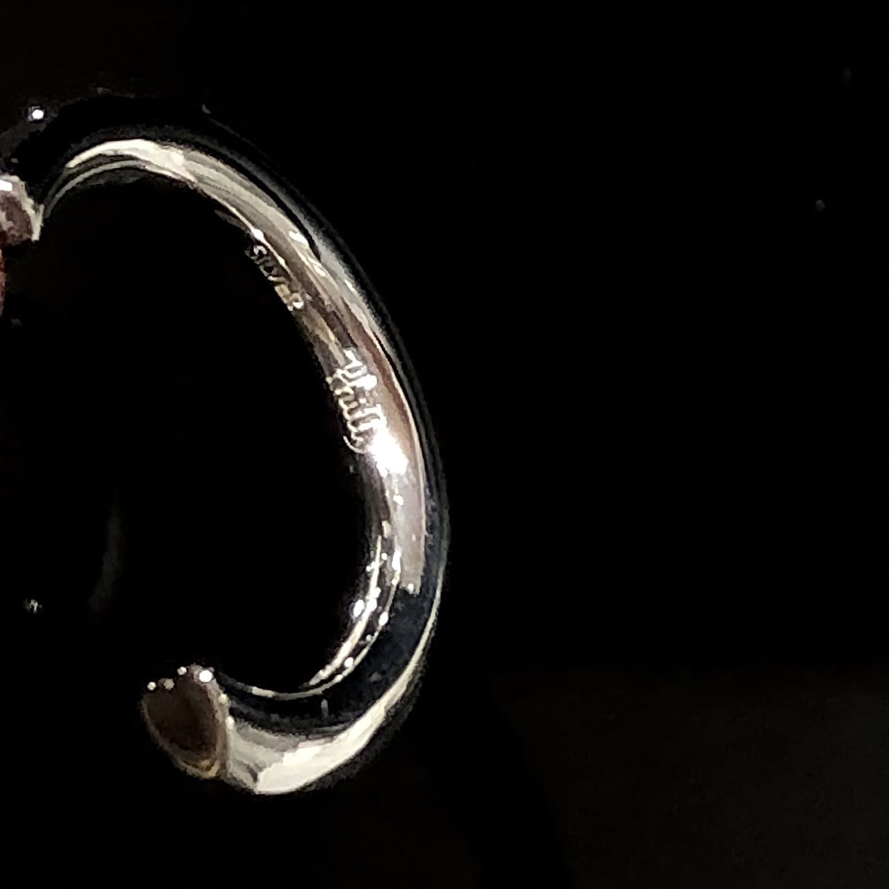 W Heart hoop pierce (Silver)